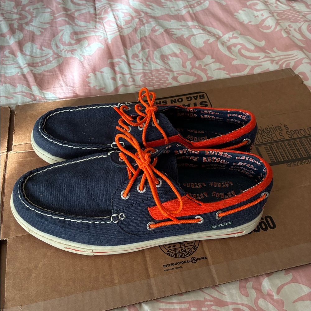Eastland Navy and Orange Slip-On Loafers - Picture 10 of 10